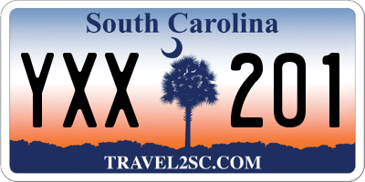 SC license plate YXX201