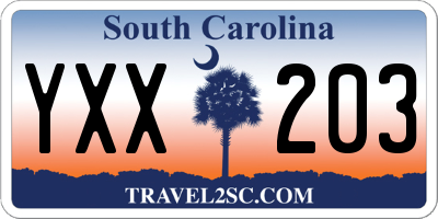 SC license plate YXX203