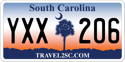 SC license plate YXX206