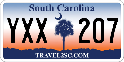 SC license plate YXX207