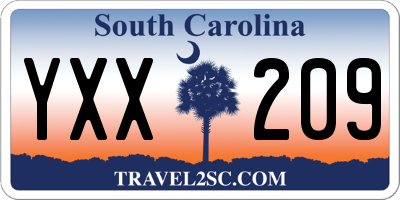 SC license plate YXX209