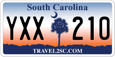 SC license plate YXX210