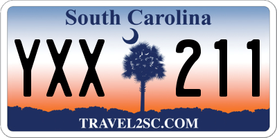 SC license plate YXX211
