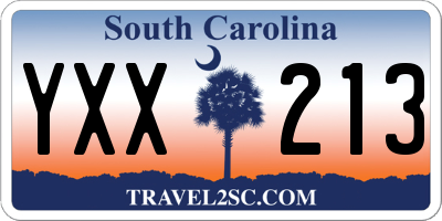 SC license plate YXX213