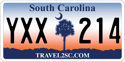 SC license plate YXX214
