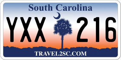 SC license plate YXX216
