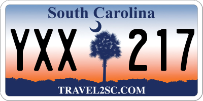 SC license plate YXX217