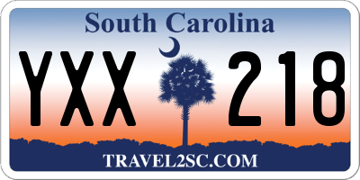 SC license plate YXX218