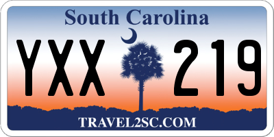 SC license plate YXX219