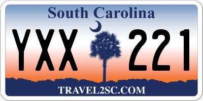 SC license plate YXX221