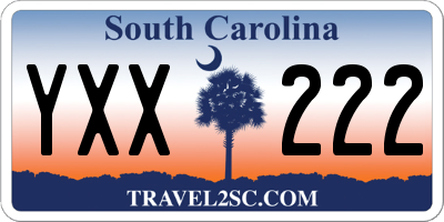 SC license plate YXX222