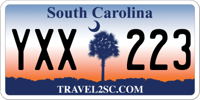 SC license plate YXX223