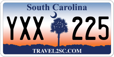 SC license plate YXX225