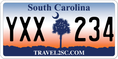 SC license plate YXX234