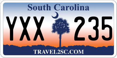 SC license plate YXX235