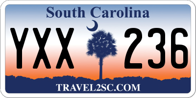 SC license plate YXX236