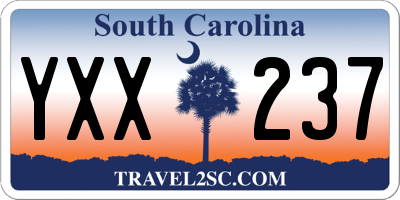SC license plate YXX237