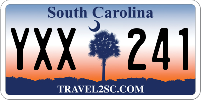 SC license plate YXX241