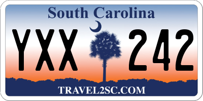 SC license plate YXX242