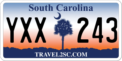 SC license plate YXX243