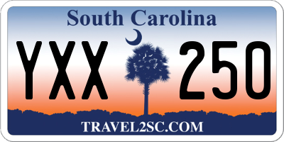 SC license plate YXX250