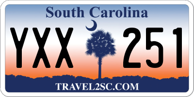 SC license plate YXX251