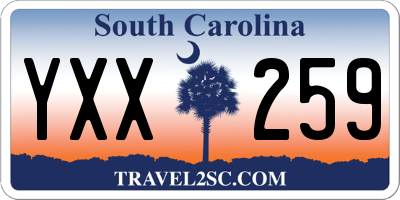 SC license plate YXX259
