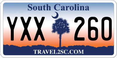 SC license plate YXX260