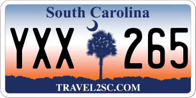 SC license plate YXX265