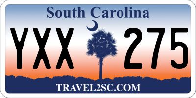 SC license plate YXX275
