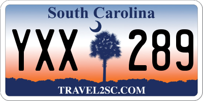 SC license plate YXX289