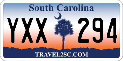 SC license plate YXX294