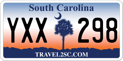 SC license plate YXX298