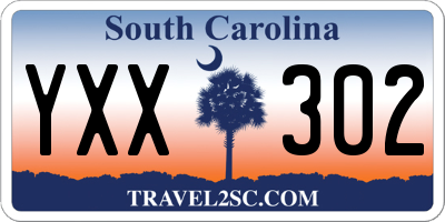 SC license plate YXX302