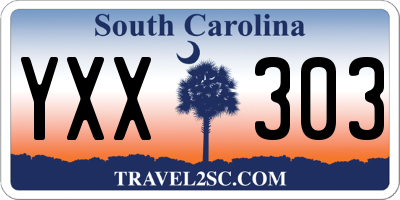 SC license plate YXX303