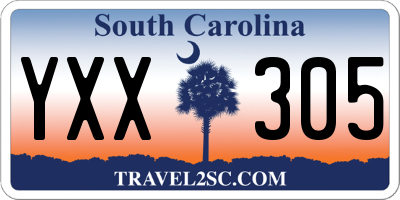 SC license plate YXX305