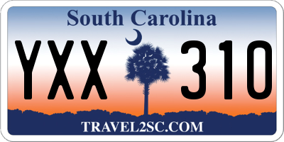 SC license plate YXX310