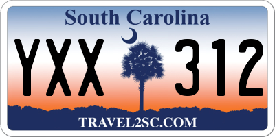 SC license plate YXX312