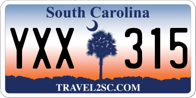 SC license plate YXX315
