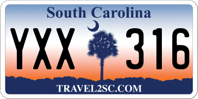 SC license plate YXX316