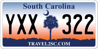 SC license plate YXX322