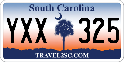SC license plate YXX325