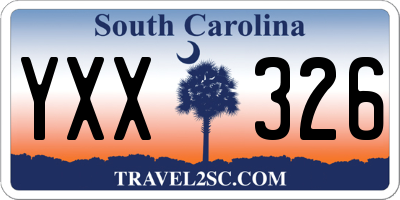 SC license plate YXX326