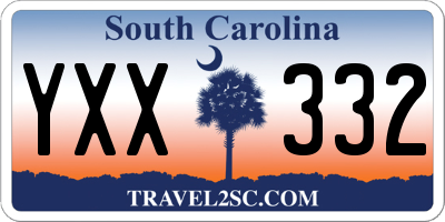 SC license plate YXX332