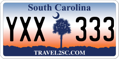 SC license plate YXX333