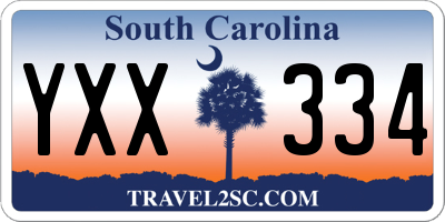SC license plate YXX334