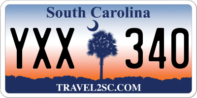 SC license plate YXX340