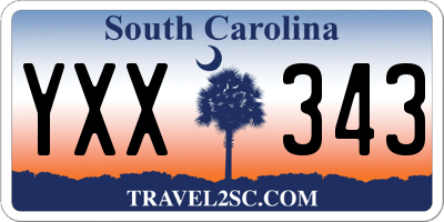 SC license plate YXX343
