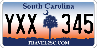 SC license plate YXX345