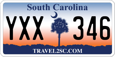 SC license plate YXX346